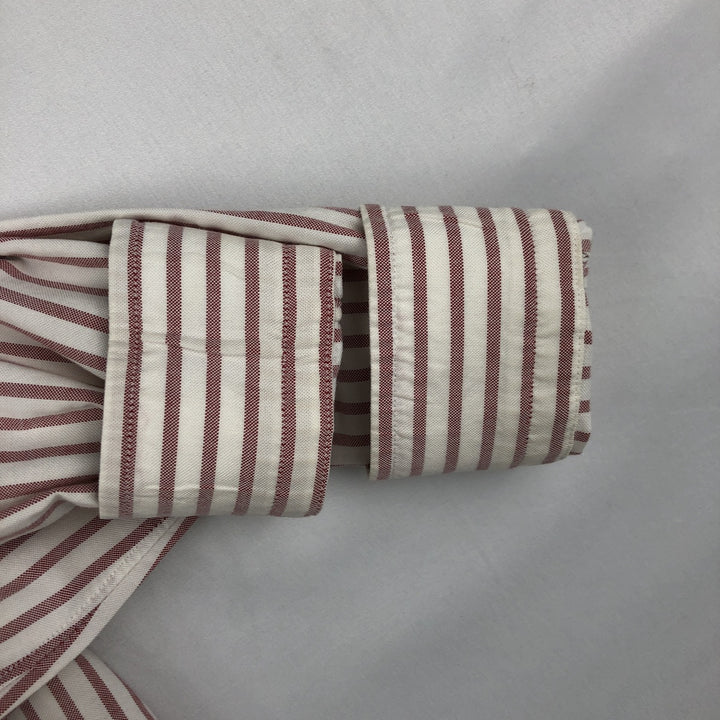 Brooks Brothers MAKERS Est.1818 Long-Sleeve Button-Down Striped Shirt, Made in USA, Women's Size M (approx.) cotton white type Vintage Second Hand