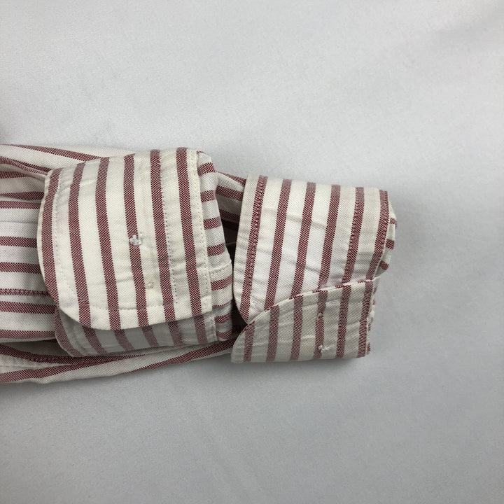 Brooks Brothers MAKERS Est.1818 Long-Sleeve Button-Down Striped Shirt, Made in USA, Women's Size M (approx.) cotton white type Vintage Second Hand