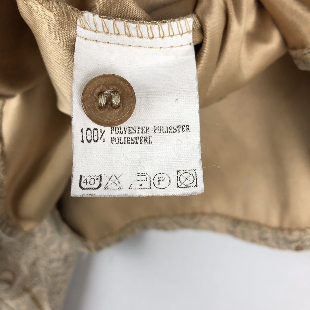 GIORGIO All-over Paisley Pattern Long-Sleeve Polyester Shirt, Women's Size M (approx.) polyester Beige type Vintage Second Hand