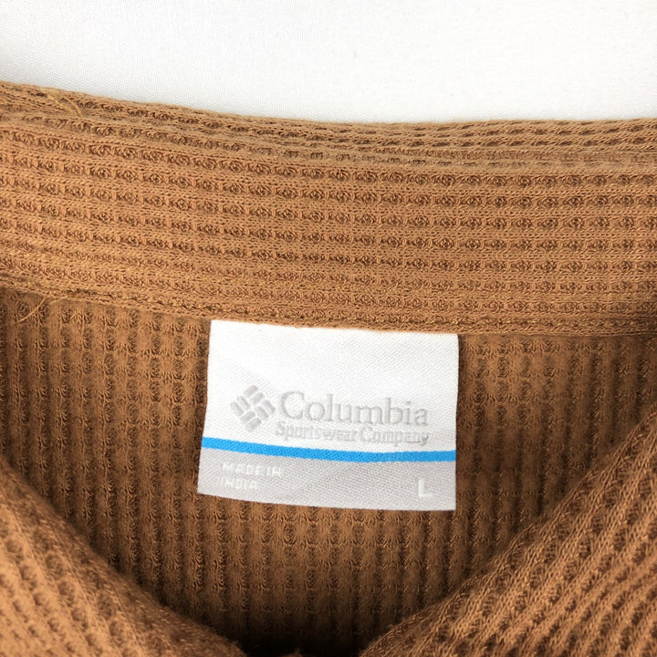 Columbia long-sleeved shirt, women's size L (approx.) unclear beige type brown Vintage Second Hand