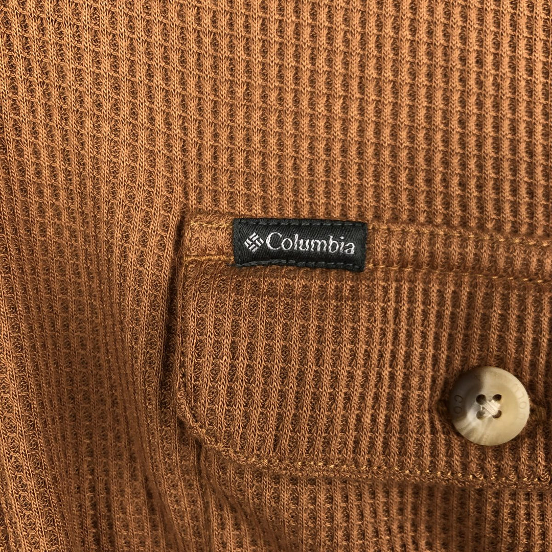 Columbia long-sleeved shirt, women's size L (approx.) unclear beige type brown Vintage Second Hand