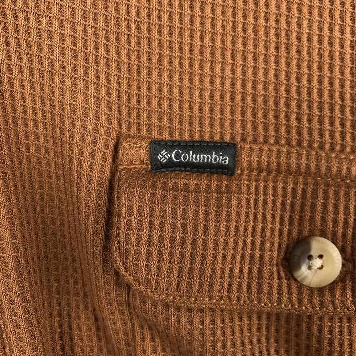 Columbia long-sleeved shirt, women's size L (approx.) unclear beige type brown Vintage Second Hand