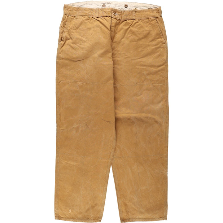 1950'S Western Auto Supply Revelation Duck Hunting Pants, Men's Size W36 (approx.), Vintage cotton Khaki type beige Vintage Second Hand