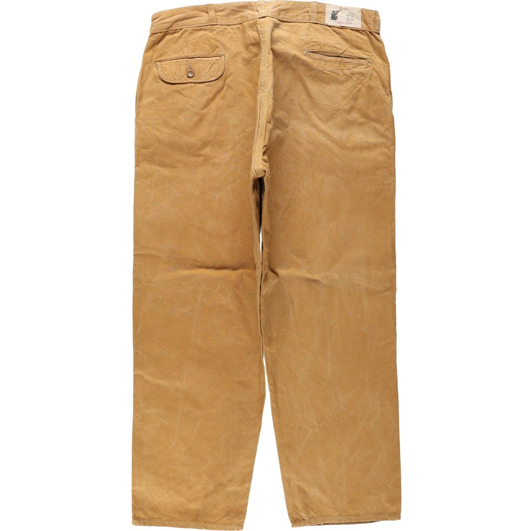 1950'S Western Auto Supply Revelation Duck Hunting Pants, Men's Size W36 (approx.), Vintage cotton Khaki type beige Vintage Second Hand