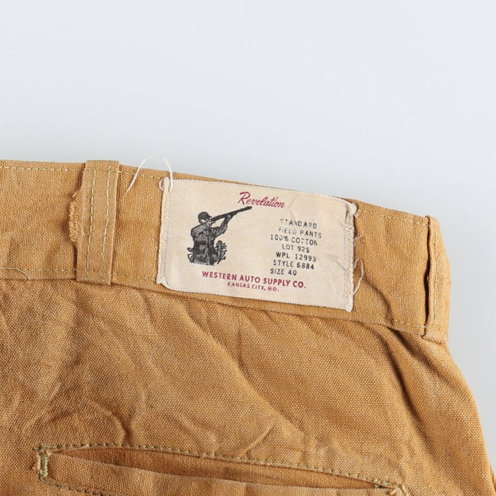 1950'S Western Auto Supply Revelation Duck Hunting Pants, Men's Size W36 (approx.), Vintage cotton Khaki type beige Vintage Second Hand