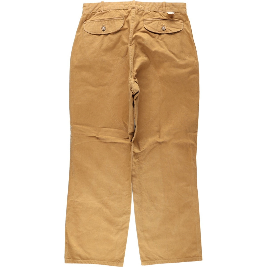~1980'S Spiegel Double Knee Duck Hunting Pants, Made in USA, Men's W35 (approx.), Vintage cotton Khaki type beige Vintage Second Hand