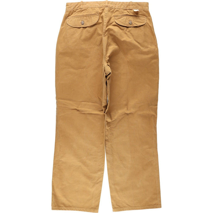 ~1980'S Spiegel Double Knee Duck Hunting Pants, Made in USA, Men's W35 (approx.), Vintage cotton Khaki type beige Vintage Second Hand