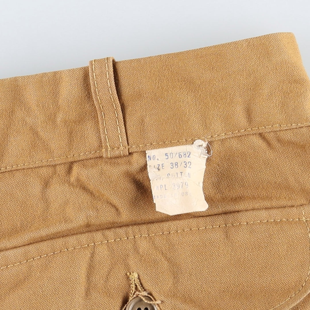 ~1980'S Spiegel Double Knee Duck Hunting Pants, Made in USA, Men's W35 (approx.), Vintage cotton Khaki type beige Vintage Second Hand