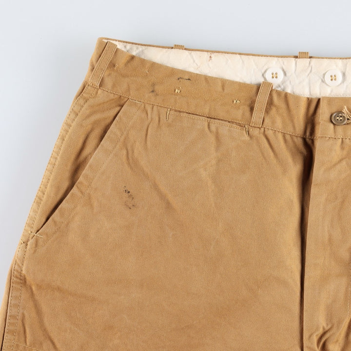 ~1980'S Spiegel Double Knee Duck Hunting Pants, Made in USA, Men's W35 (approx.), Vintage cotton Khaki type beige Vintage Second Hand