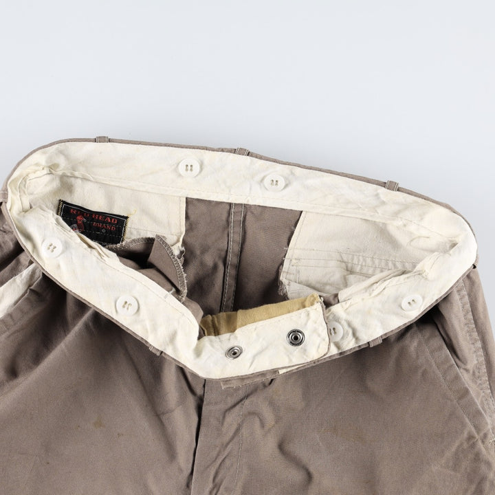 1960'S Red Head Hunting Pants, Men's Size W35 (approx.), Vintage unclear Khaki type beige Vintage Second Hand