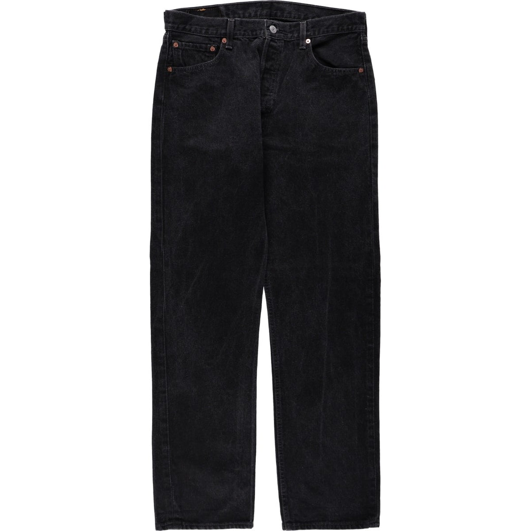 1990'S Levi's 501 0660 Black Denim Straight Leg Jeans, Made in USA, Men's Size W34 (approx.), Vintage cotton black type Vintage Second Hand