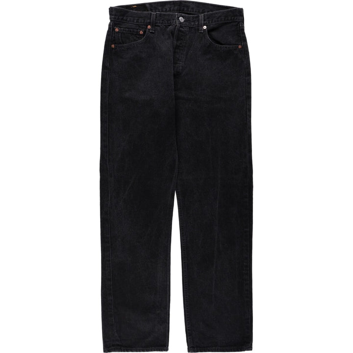1990'S Levi's 501 0660 Black Denim Straight Leg Jeans, Made in USA, Men's Size W34 (approx.), Vintage cotton black type Vintage Second Hand