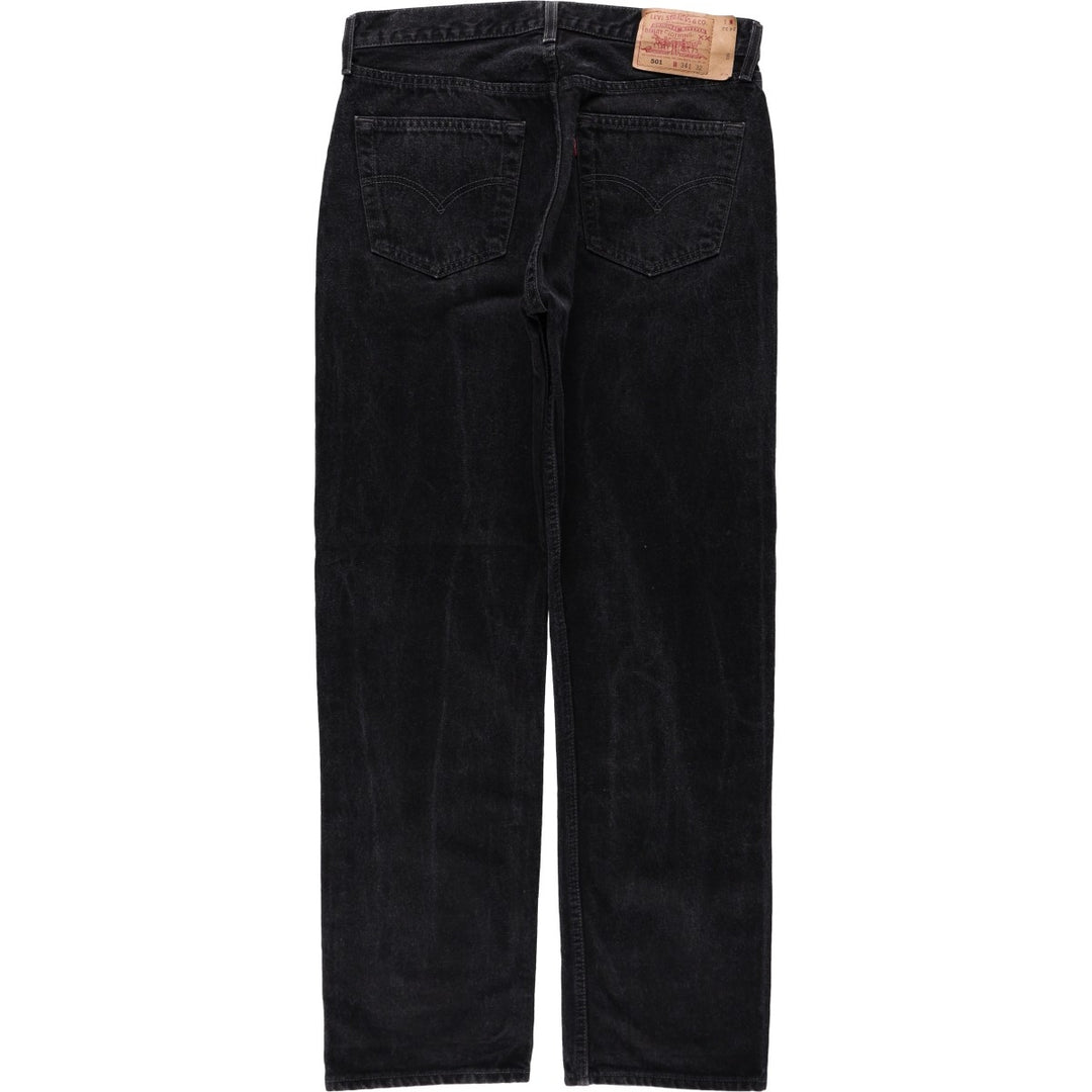 1990'S Levi's 501 0660 Black Denim Straight Leg Jeans, Made in USA, Men's Size W34 (approx.), Vintage cotton black type Vintage Second Hand