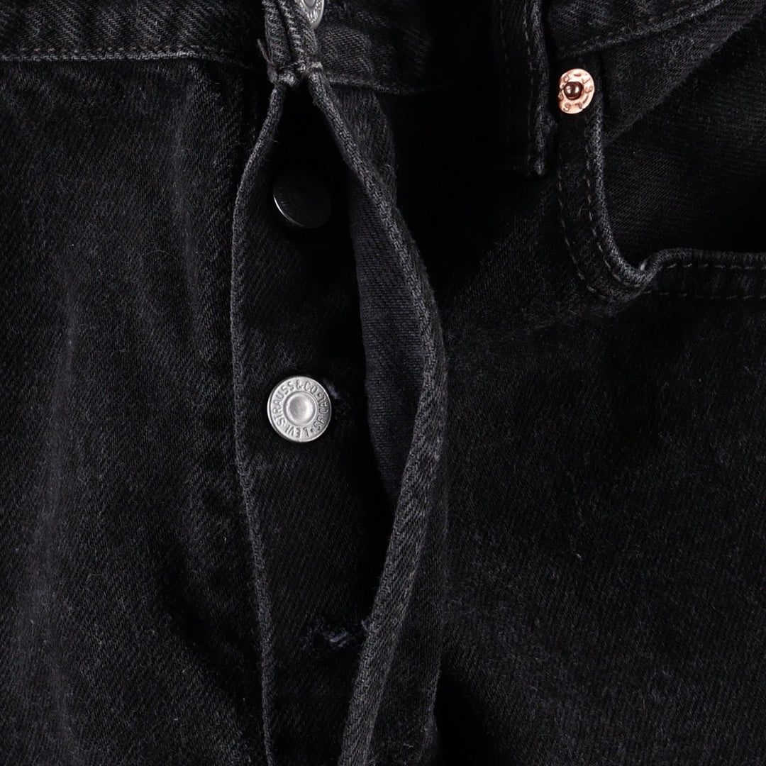 1990'S Levi's 501 0660 Black Denim Straight Leg Jeans, Made in USA, Men's Size W34 (approx.), Vintage cotton black type Vintage Second Hand