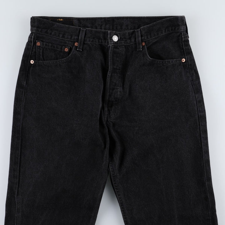 1990'S Levi's 501 0660 Black Denim Straight Leg Jeans, Made in USA, Men's Size W34 (approx.), Vintage cotton black type Vintage Second Hand