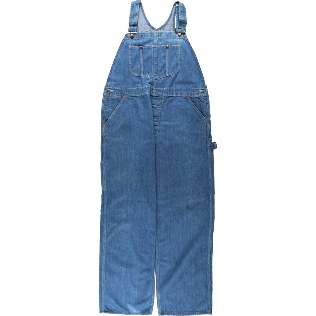 Sears denim overalls, men's size W42 (approx.) cotton Blue type light blue Vintage Second Hand