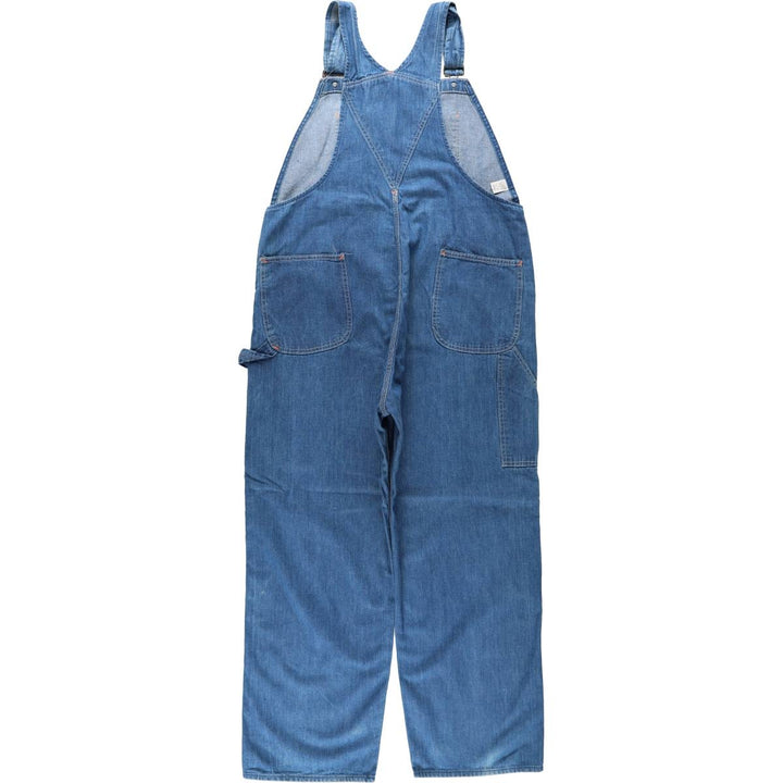 Sears denim overalls, men's size W42 (approx.) cotton Blue type light blue Vintage Second Hand