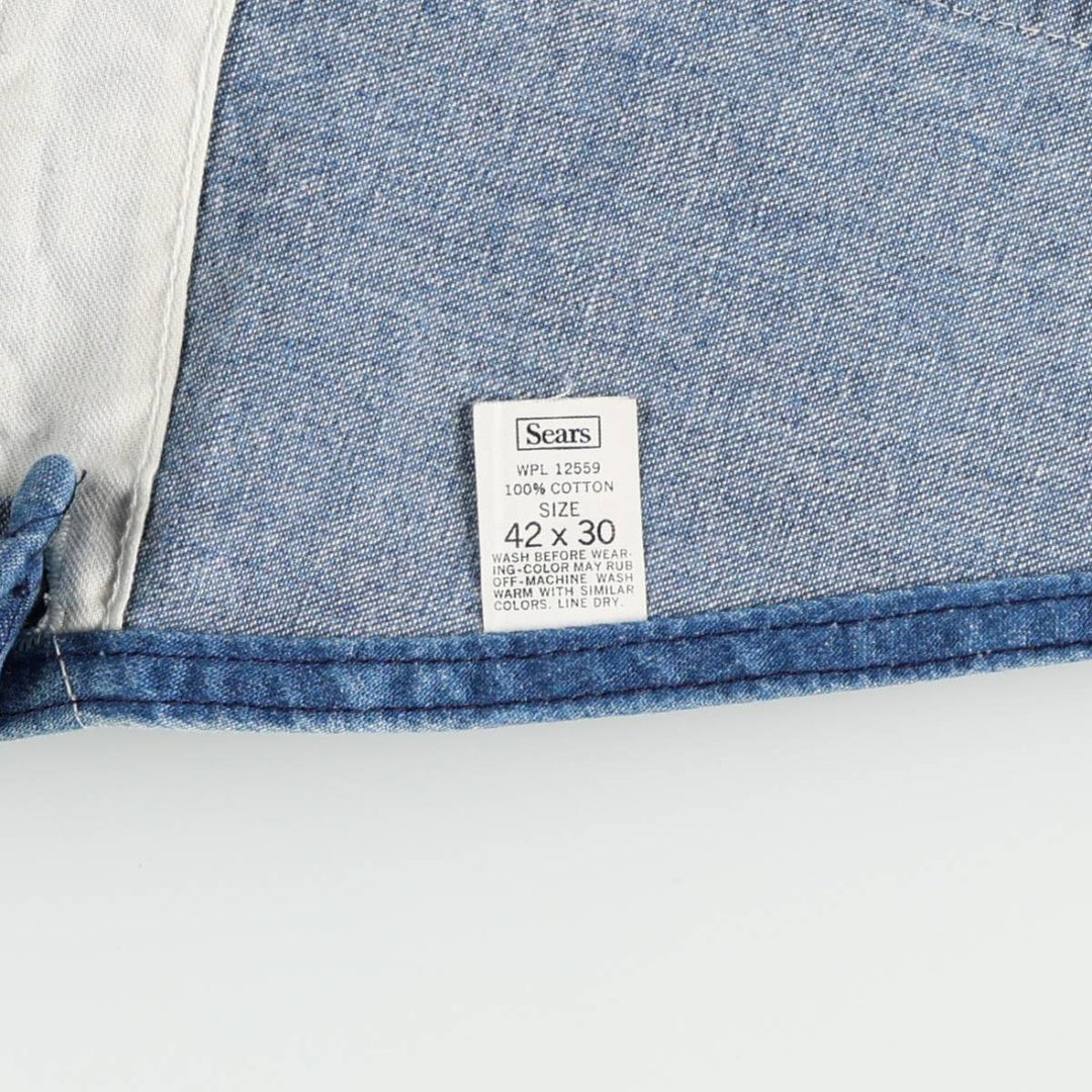 Sears denim overalls, men's size W42 (approx.) cotton Blue type light blue Vintage Second Hand