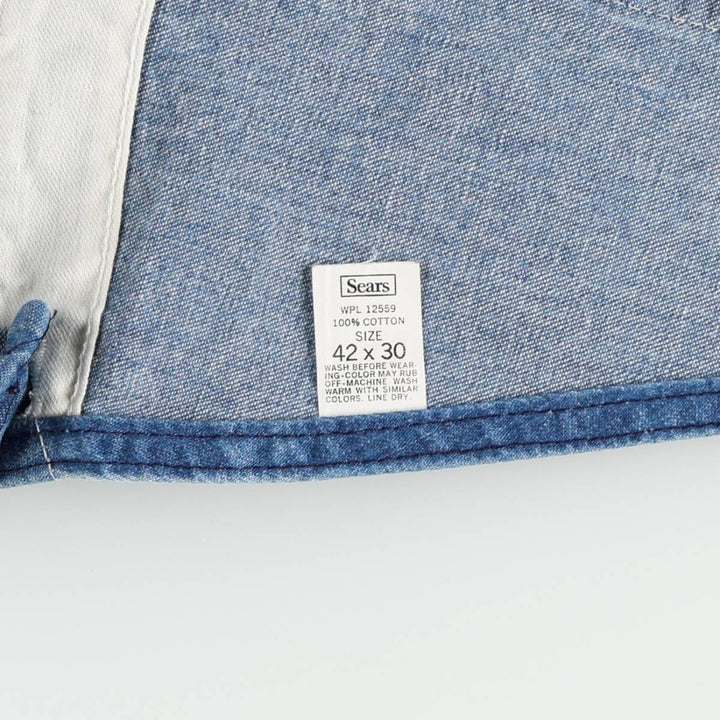 Sears denim overalls, men's size W42 (approx.) cotton Blue type light blue Vintage Second Hand