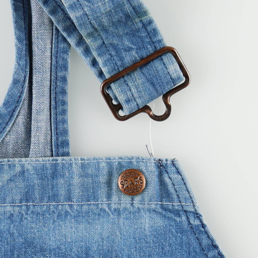 Sears denim overalls, men's size W42 (approx.) cotton Blue type light blue Vintage Second Hand