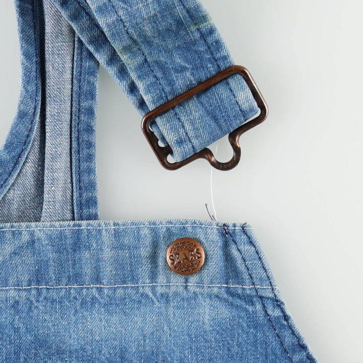 Sears denim overalls, men's size W42 (approx.) cotton Blue type light blue Vintage Second Hand