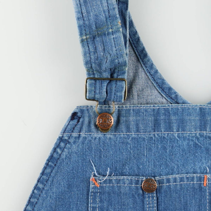 Sears denim overalls, men's size W42 (approx.) cotton Blue type light blue Vintage Second Hand