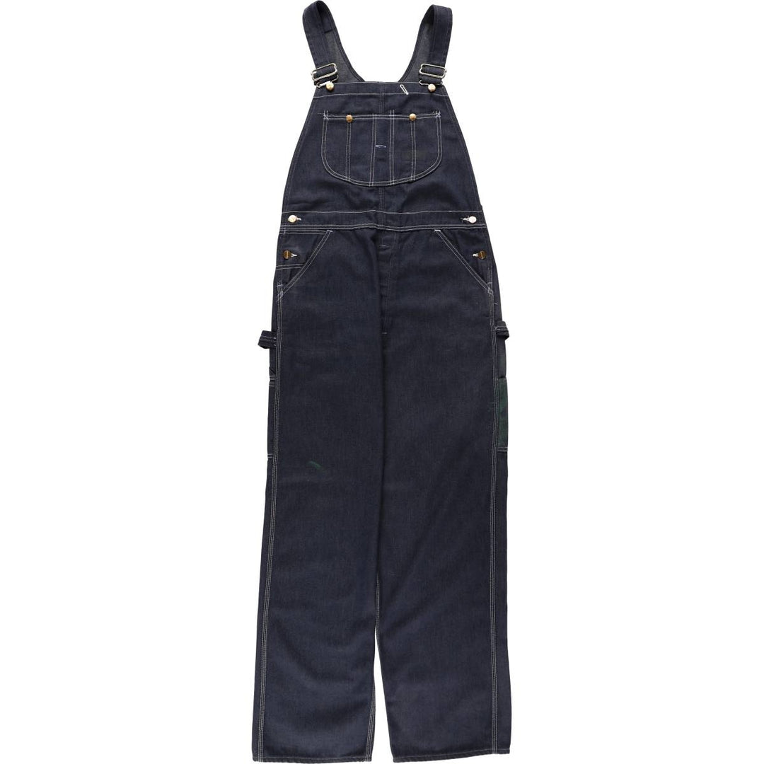 Touchskins denim overalls, made in the USA, men's size W35 (approx.), vintage. polyester navy blue type Vintage Second Hand