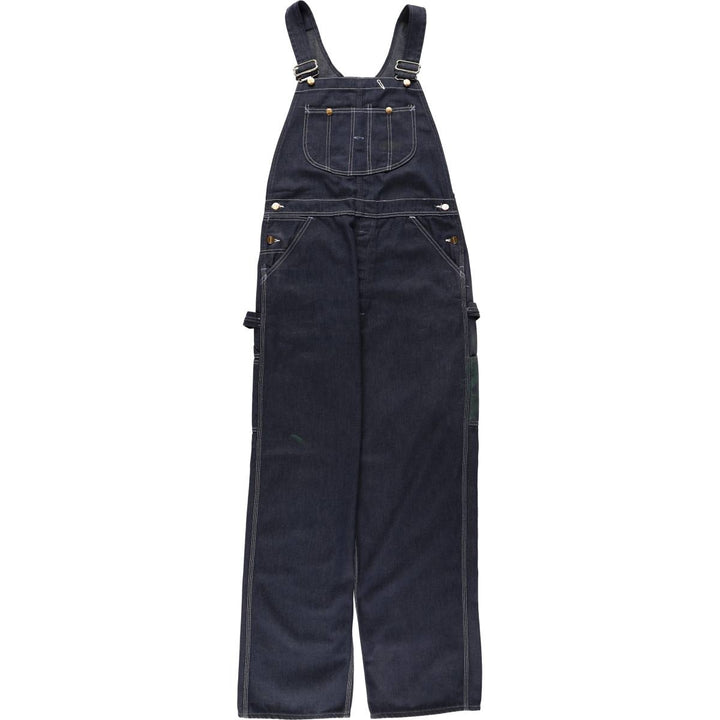 Touchskins denim overalls, made in the USA, men's size W35 (approx.), vintage. polyester navy blue type Vintage Second Hand
