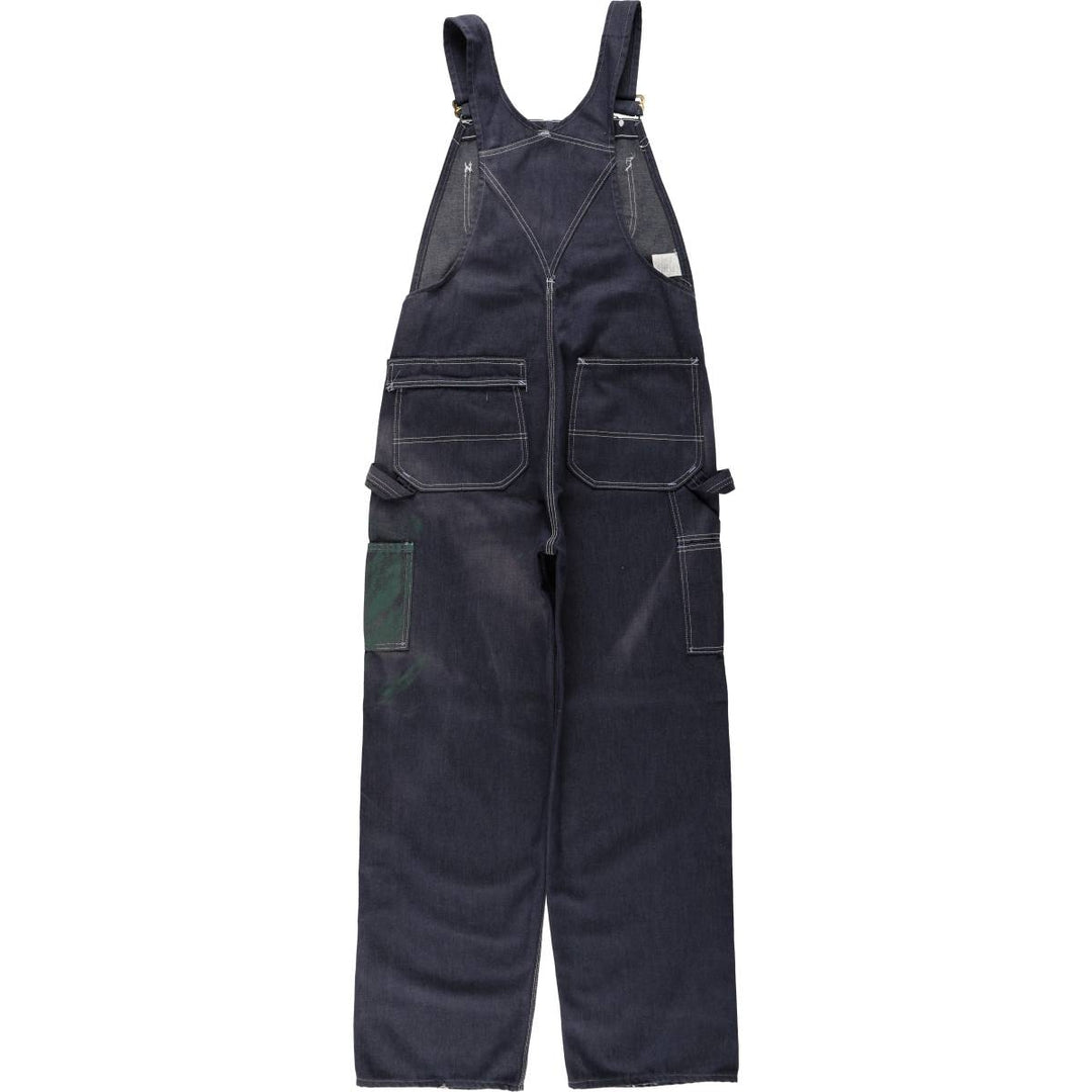 Touchskins denim overalls, made in the USA, men's size W35 (approx.), vintage. polyester navy blue type Vintage Second Hand
