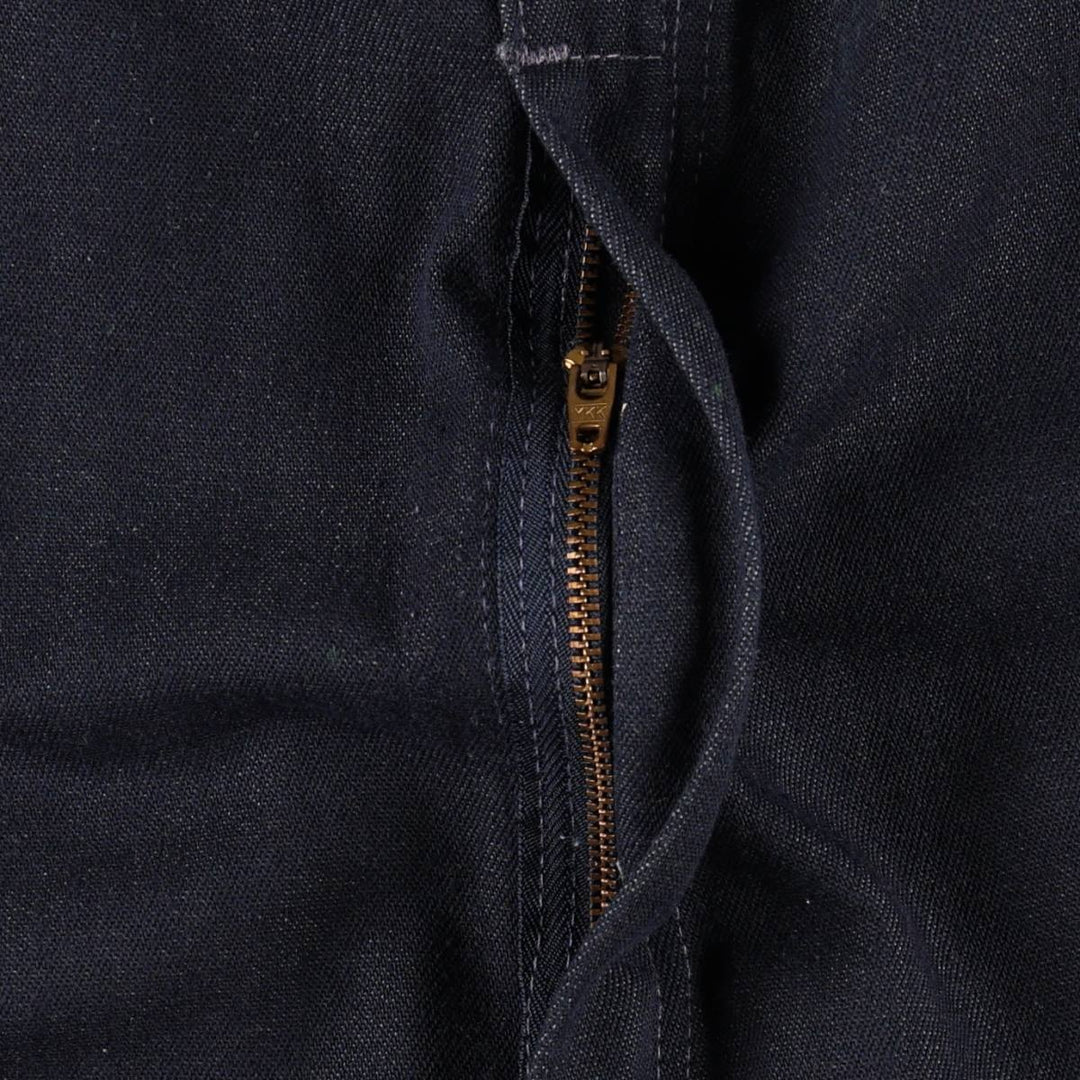 Touchskins denim overalls, made in the USA, men's size W35 (approx.), vintage. polyester navy blue type Vintage Second Hand