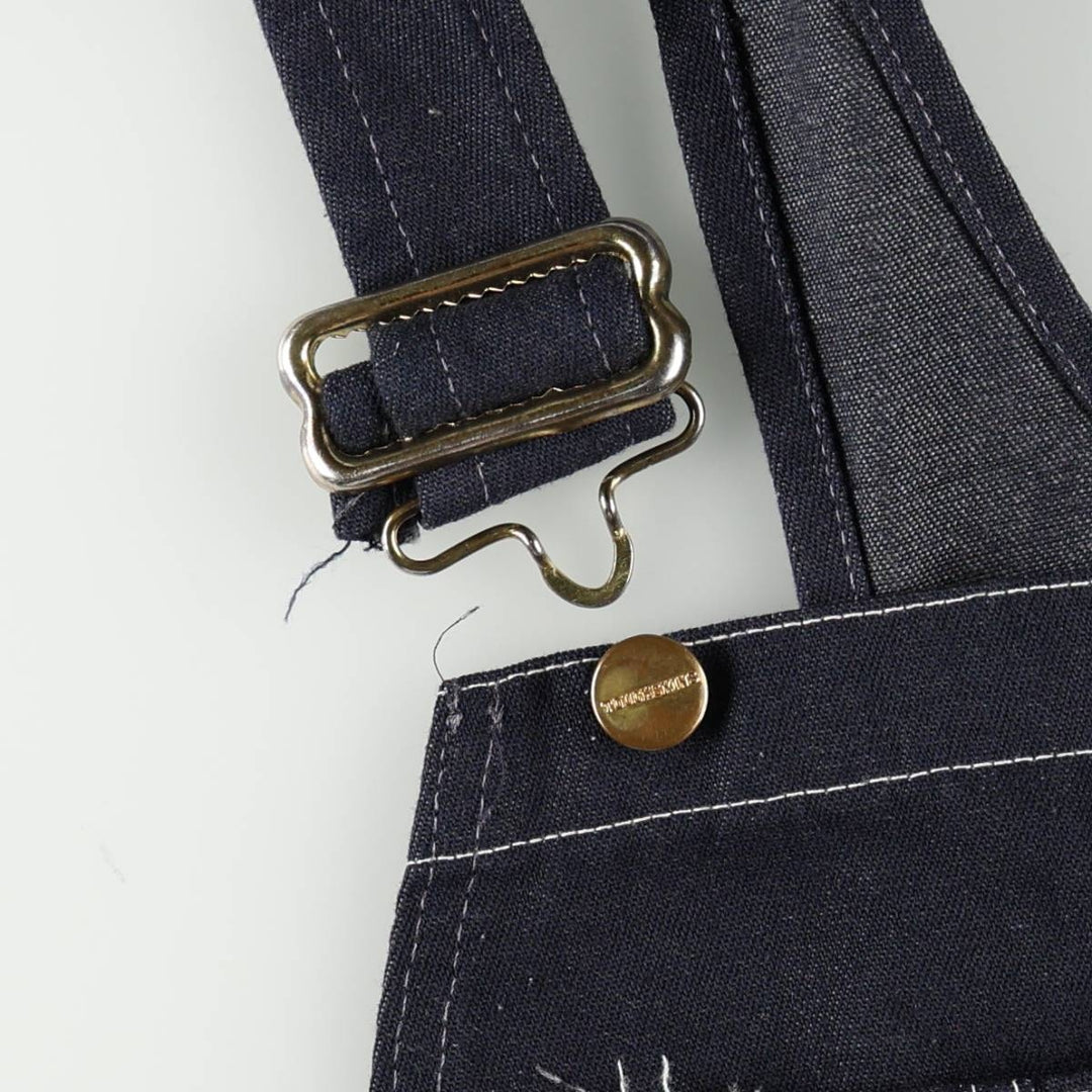 Touchskins denim overalls, made in the USA, men's size W35 (approx.), vintage. polyester navy blue type Vintage Second Hand