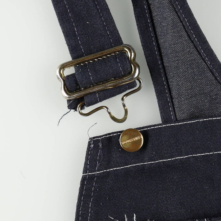 Touchskins denim overalls, made in the USA, men's size W35 (approx.), vintage. polyester navy blue type Vintage Second Hand