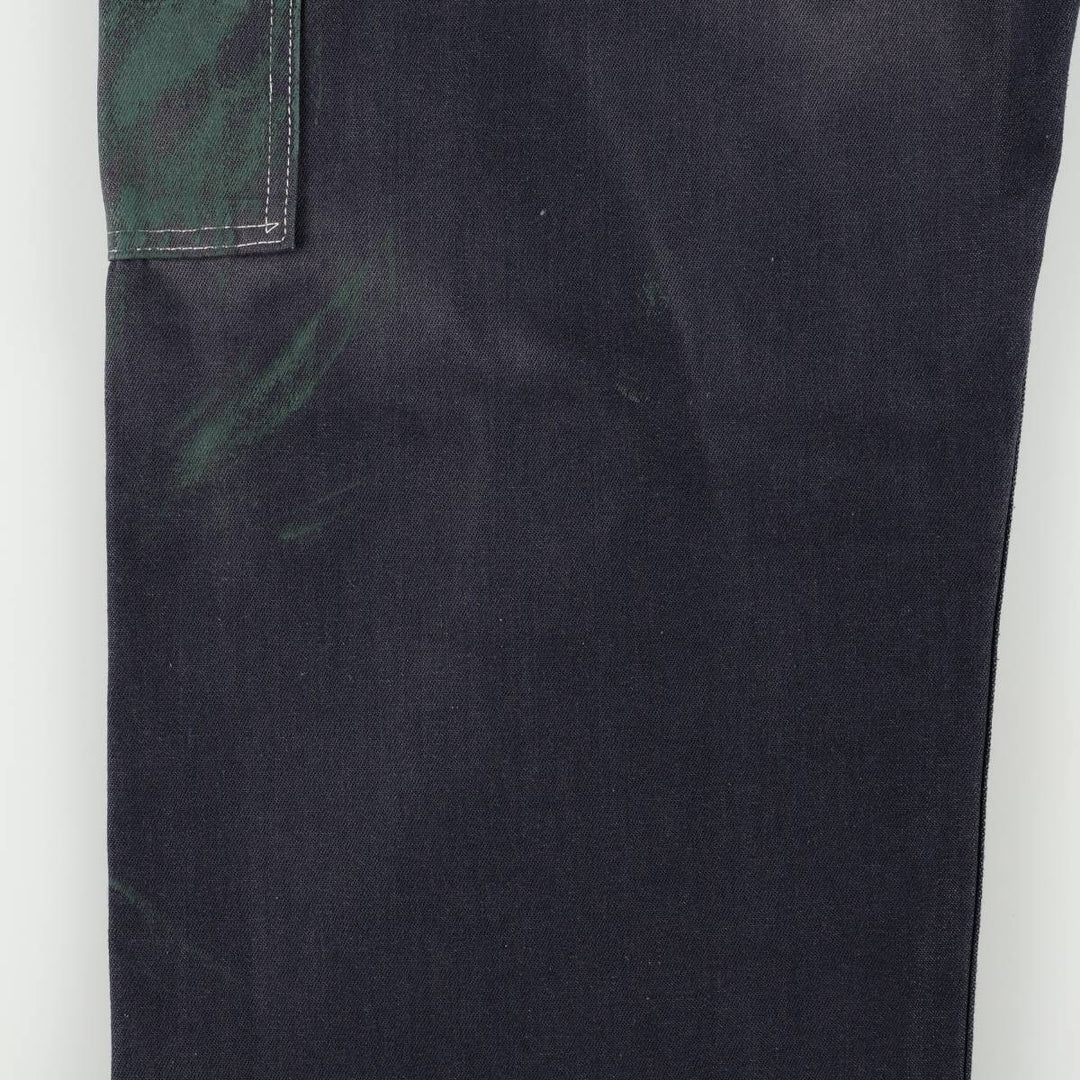 Touchskins denim overalls, made in the USA, men's size W35 (approx.), vintage. polyester navy blue type Vintage Second Hand