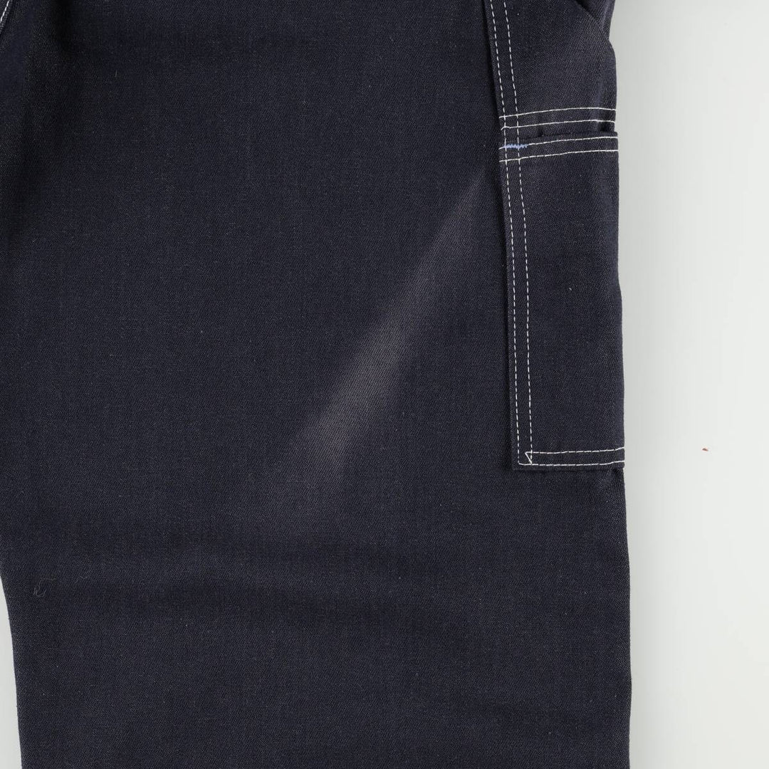 Touchskins denim overalls, made in the USA, men's size W35 (approx.), vintage. polyester navy blue type Vintage Second Hand