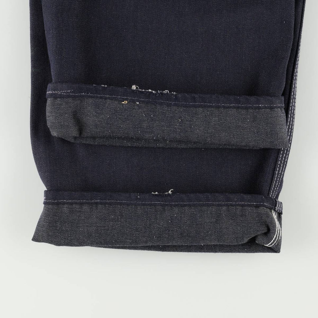 Touchskins denim overalls, made in the USA, men's size W35 (approx.), vintage. polyester navy blue type Vintage Second Hand