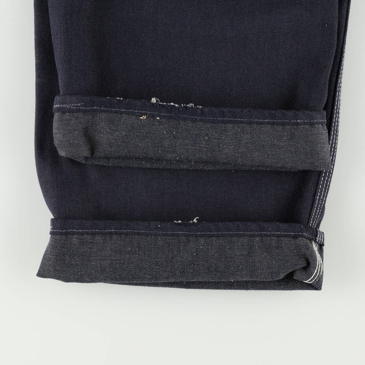 Touchskins denim overalls, made in the USA, men's size W35 (approx.), vintage. polyester navy blue type Vintage Second Hand