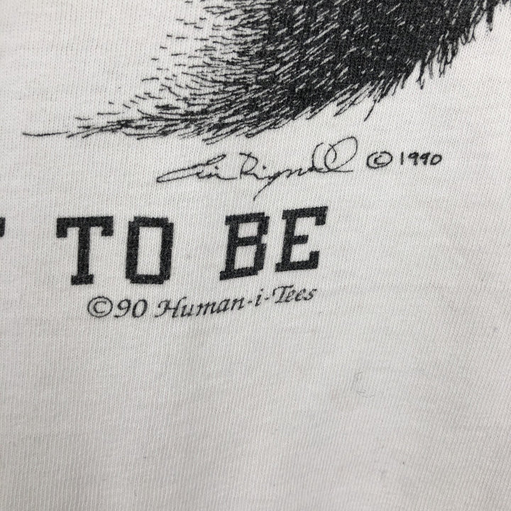 90'S Hanes Heavyweight Gorilla Pattern Animal T-Shirt, Made in USA, Men's XL equivalent, Vintage cotton white type Vintage Second Hand