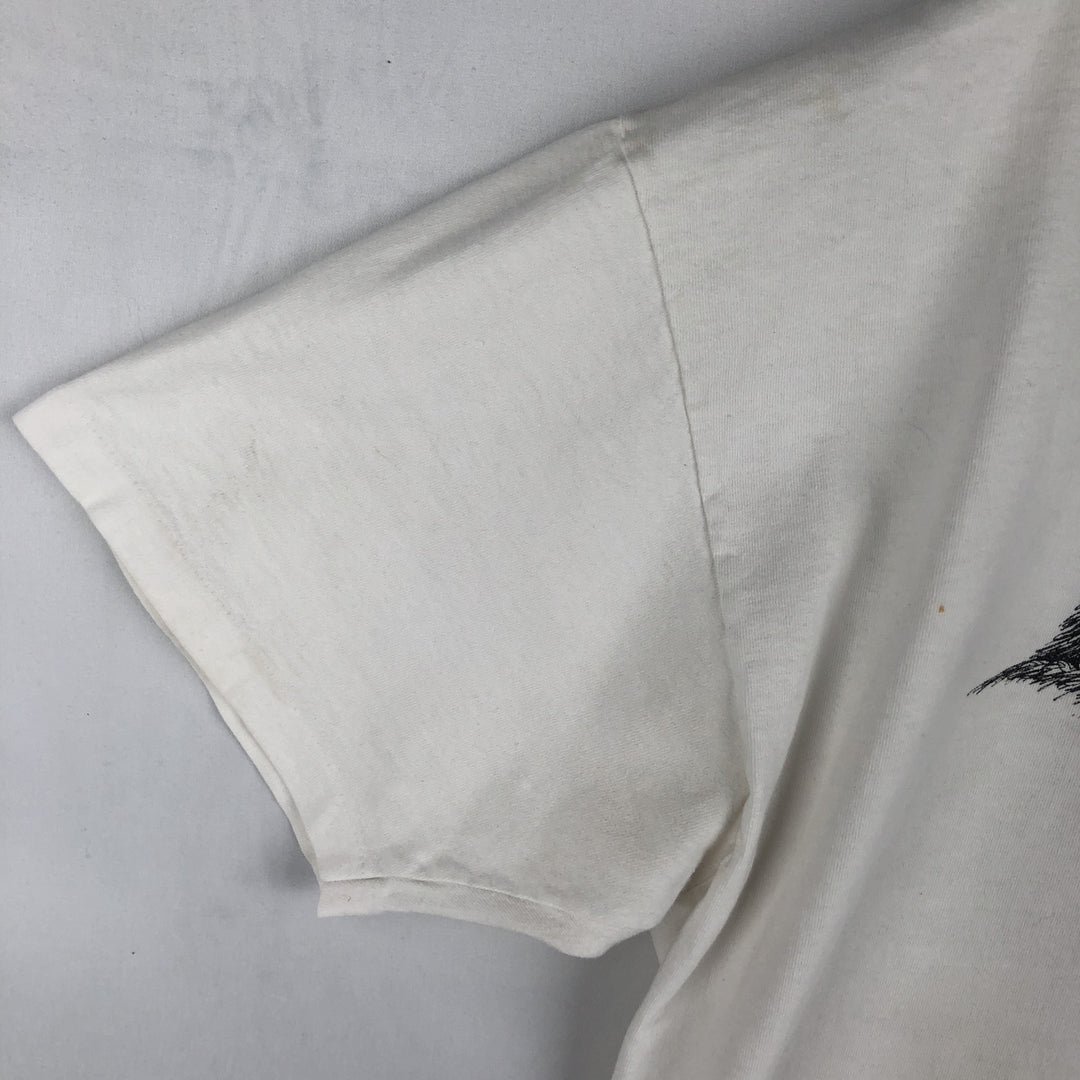 90'S Hanes Heavyweight Gorilla Pattern Animal T-Shirt, Made in USA, Men's XL equivalent, Vintage cotton white type Vintage Second Hand