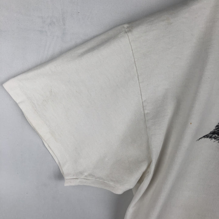90'S Hanes Heavyweight Gorilla Pattern Animal T-Shirt, Made in USA, Men's XL equivalent, Vintage cotton white type Vintage Second Hand