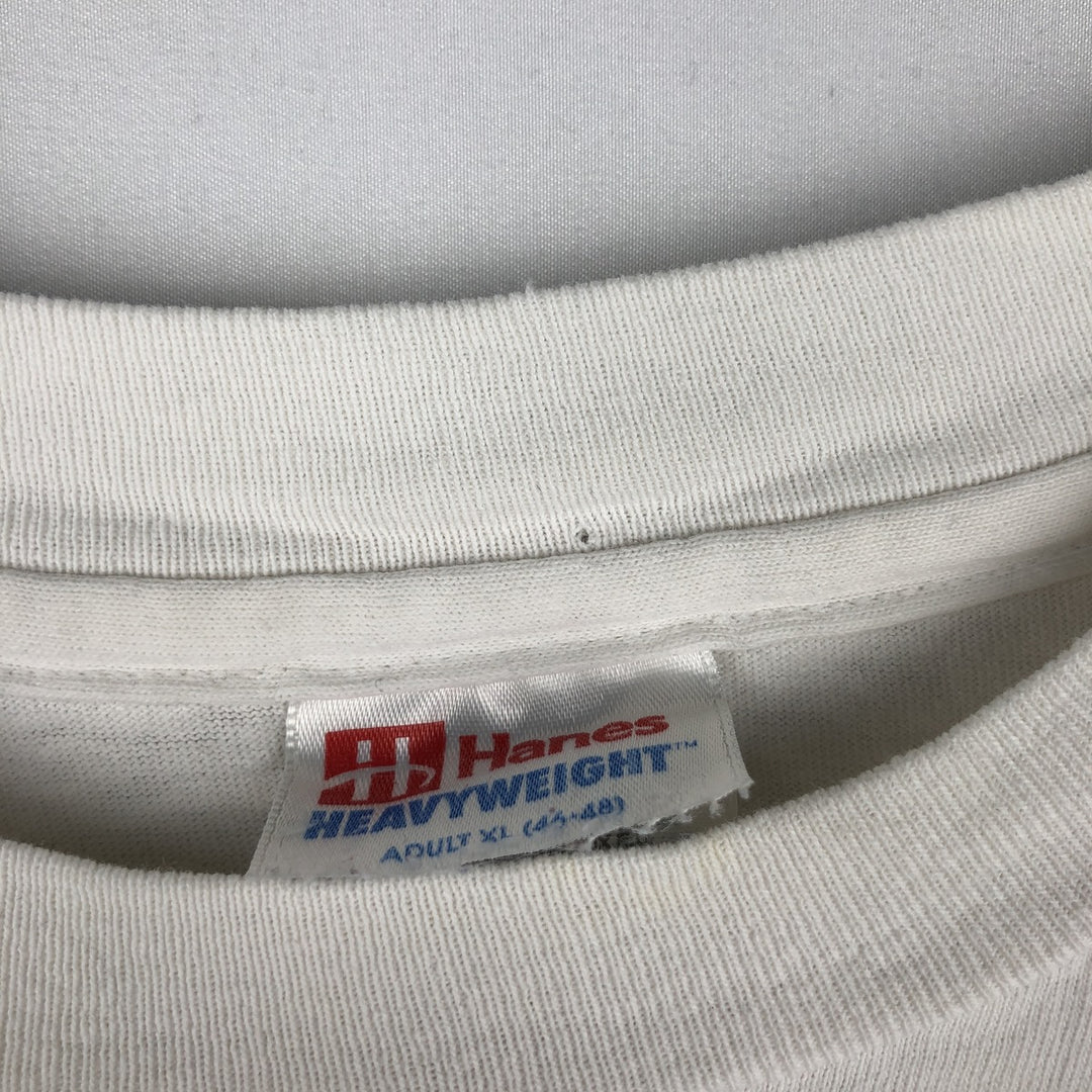 90'S Hanes Heavyweight Gorilla Pattern Animal T-Shirt, Made in USA, Men's XL equivalent, Vintage cotton white type Vintage Second Hand