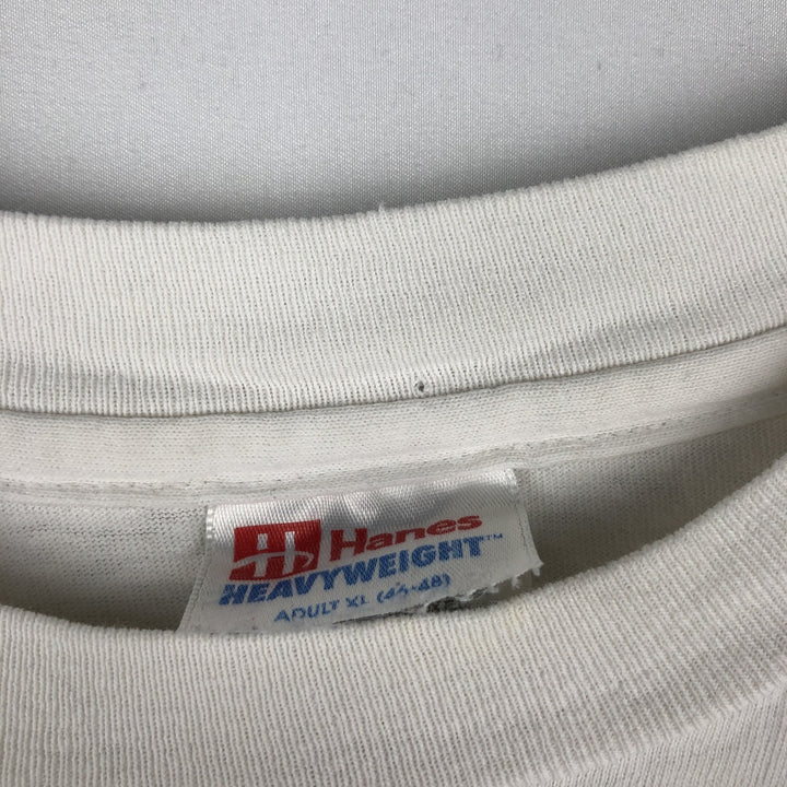 90'S Hanes Heavyweight Gorilla Pattern Animal T-Shirt, Made in USA, Men's XL equivalent, Vintage cotton white type Vintage Second Hand