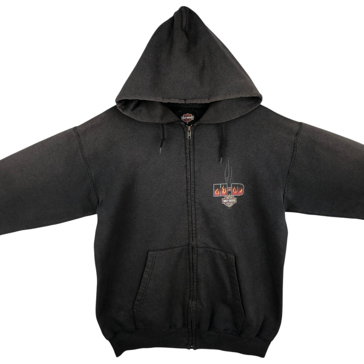 2000'S Harley-Davidson Full-Zip Hoodie, Men's Size Medium unclear Charcoal Vintage Second Hand