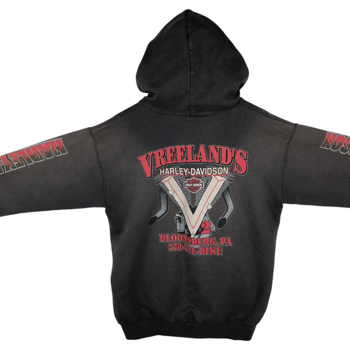 2000'S Harley-Davidson Full-Zip Hoodie, Men's Size Medium unclear Charcoal Vintage Second Hand