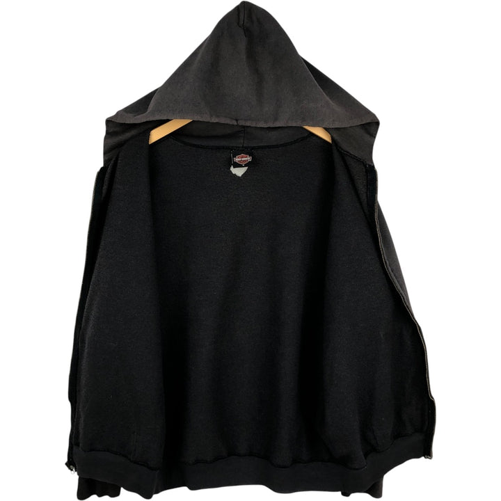 2000'S Harley-Davidson Full-Zip Hoodie, Men's Size Medium unclear Charcoal Vintage Second Hand