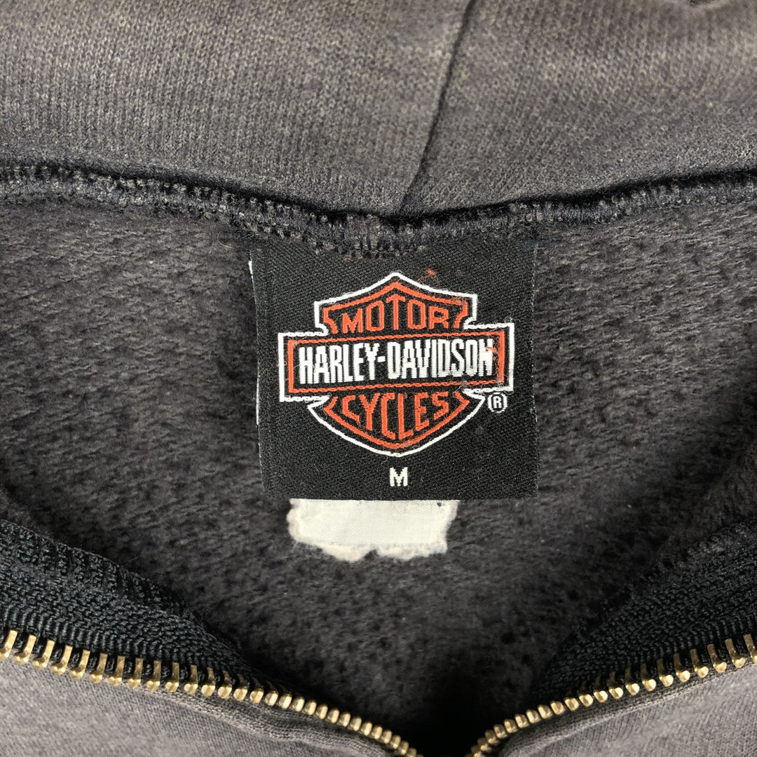 2000'S Harley-Davidson Full-Zip Hoodie, Men's Size Medium unclear Charcoal Vintage Second Hand