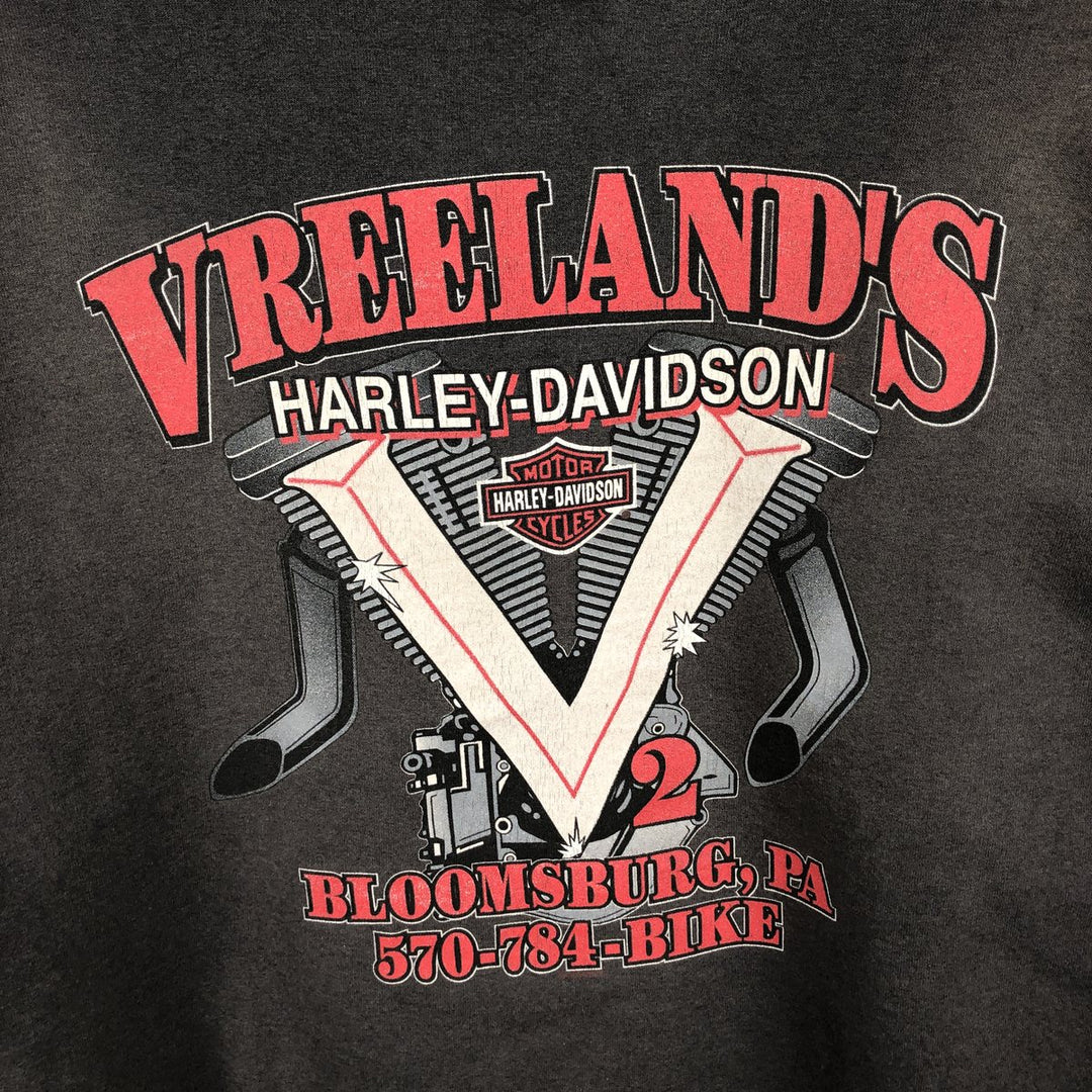 2000'S Harley-Davidson Full-Zip Hoodie, Men's Size Medium unclear Charcoal Vintage Second Hand
