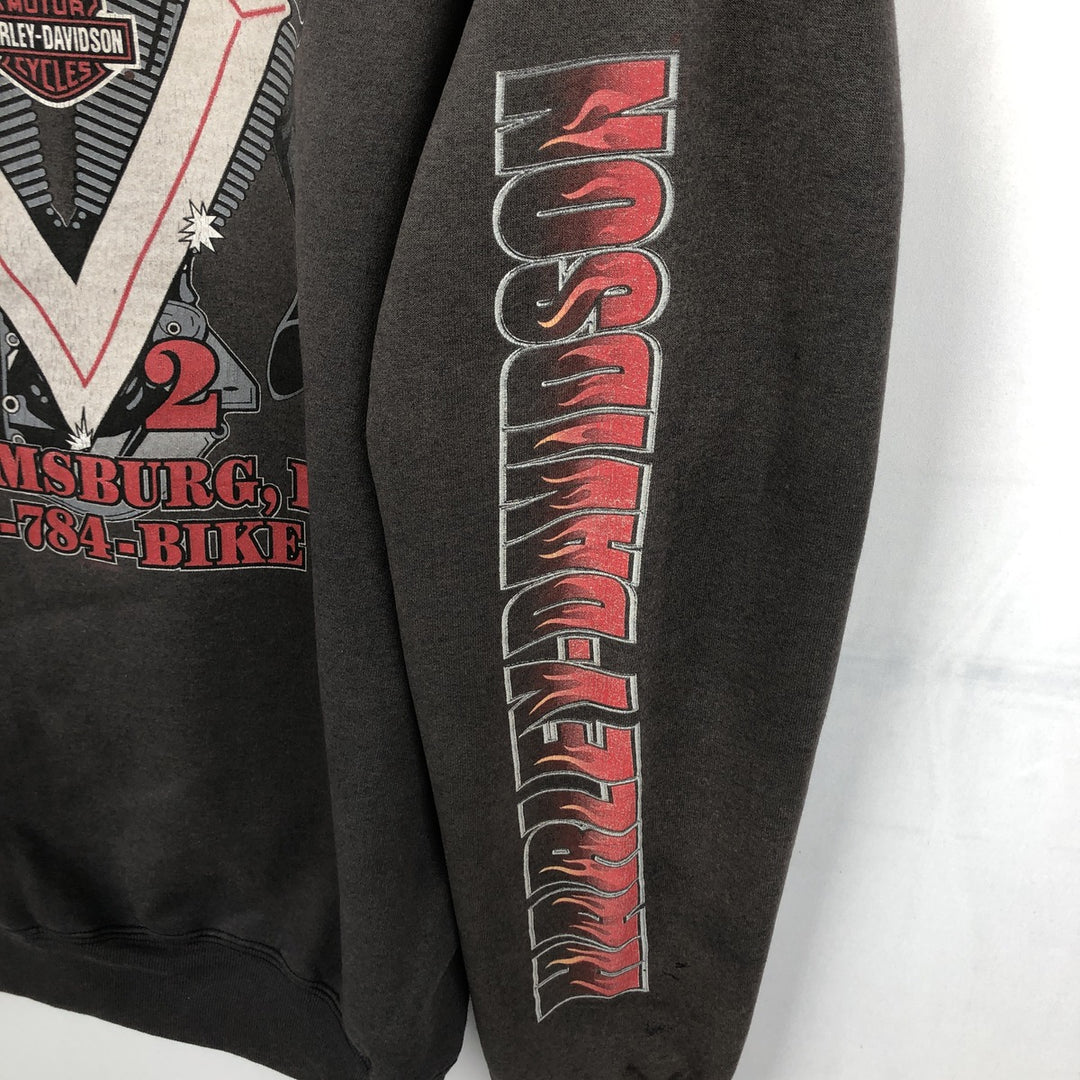 2000'S Harley-Davidson Full-Zip Hoodie, Men's Size Medium unclear Charcoal Vintage Second Hand