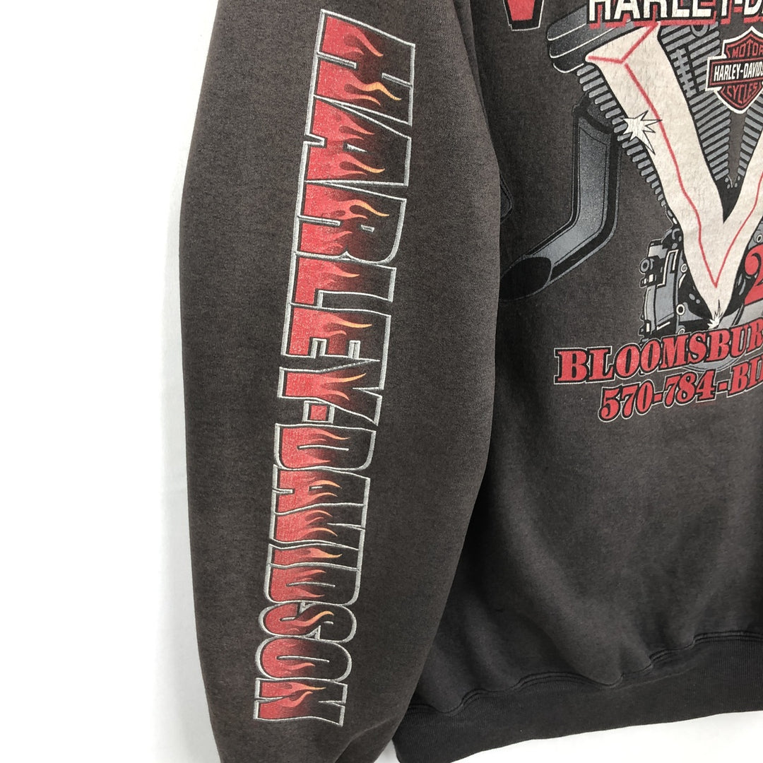 2000'S Harley-Davidson Full-Zip Hoodie, Men's Size Medium unclear Charcoal Vintage Second Hand