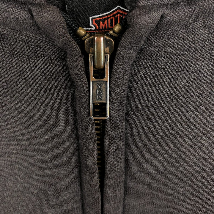 2000'S Harley-Davidson Full-Zip Hoodie, Men's Size Medium unclear Charcoal Vintage Second Hand