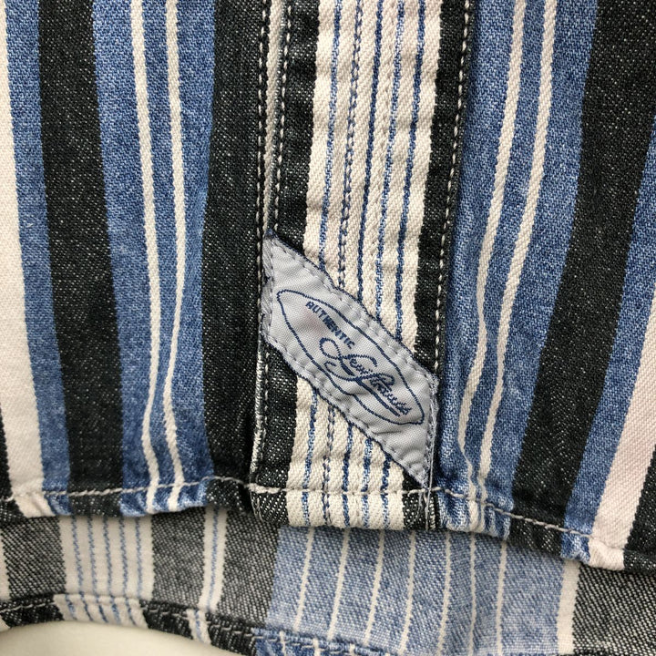 Levi's Stripe Pattern Multi-Stripe Long-Sleeve Denim Shirt, Men's Size XL (approx.) cotton blue type Vintage Second Hand
